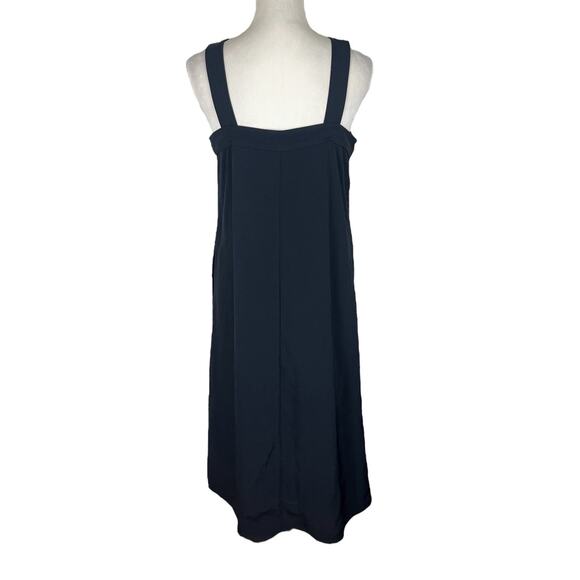 Everlane Japanese GoWeave Picnic Apron Midi Dress Black Button Front Size 6 - Picture 3 of 6